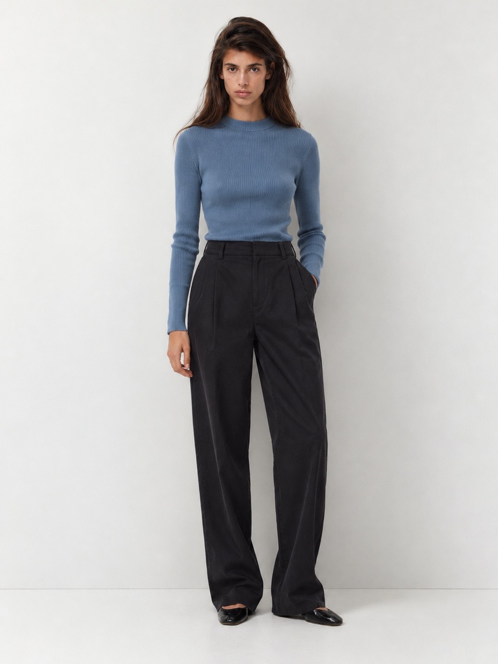 Aritzia Sweater Babaton Amer Sculpt Knit Long Sleeve Sweater | Size L